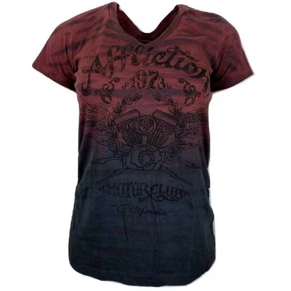 AFFLICTION Women's T-Shirt S/S AC CALI RIDE Tee - Picture 7 of 10